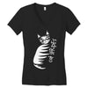 cat stripes Women's V-Neck T-Shirt