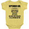 Super September Girl Baby Onesie