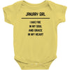 January Girl Baby Onesie