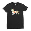 dachshund flower Ladies Fitted T-Shirt