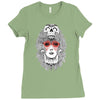 girl and skull Ladies Fitted T-Shirt