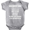 Super December Girl Baby Onesie