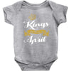 kings are born in april Baby Onesie