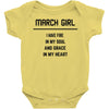 March Girl Baby Onesie