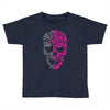 two coloured patterned skull   mens funny Toddler T-shirt