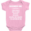Super December Girl Baby Onesie