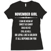 Super November Girl Ladies Fitted T-Shirt